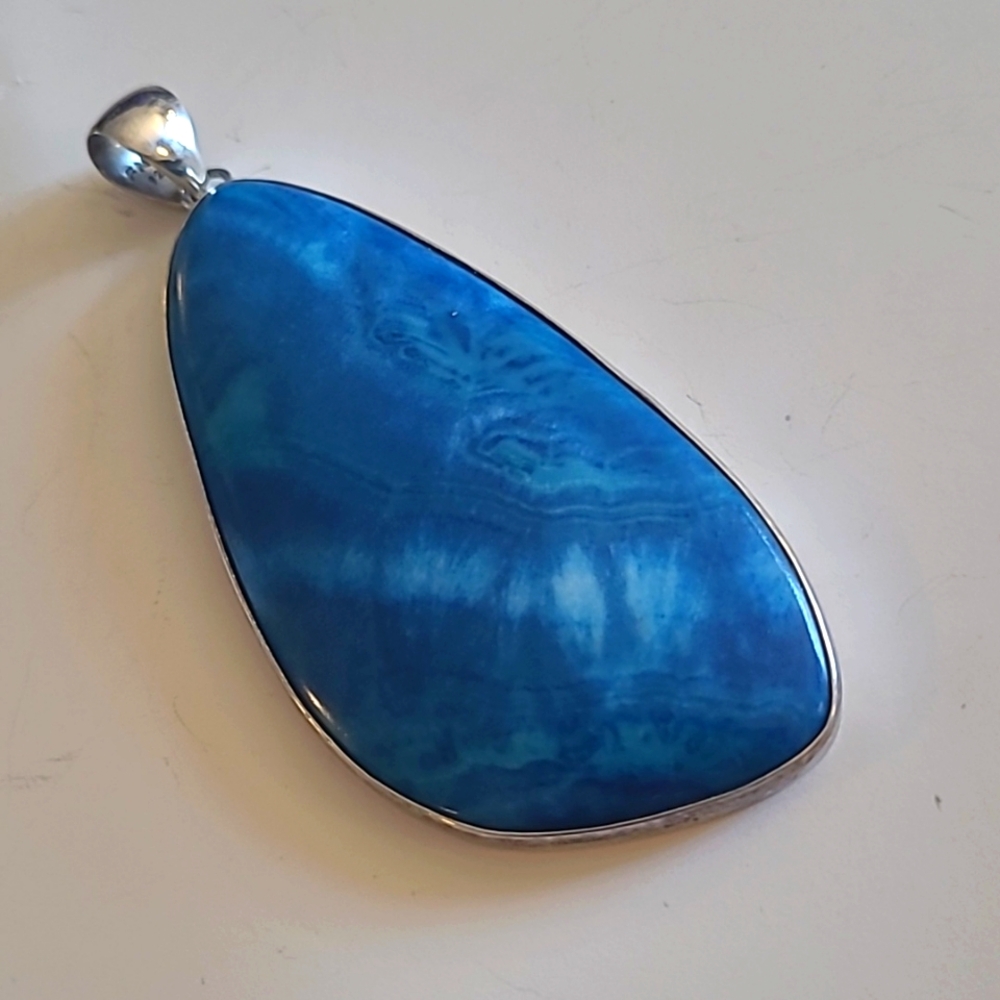925 Silver FNA Blue Jasper Pendant